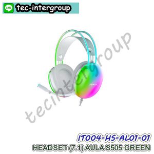 IT004-HS-AL01-01 หูฟังพร้อมไมค์ HEADSET (7.1) AULA S505 GREEN สีเขียว